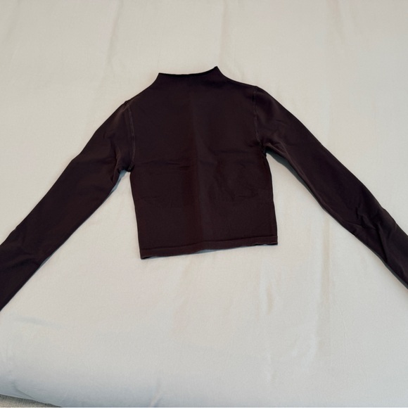 SKIMS Tops - Nike SKIMS Mock Neck Long Sleeve Cropped Top - Dark Brown